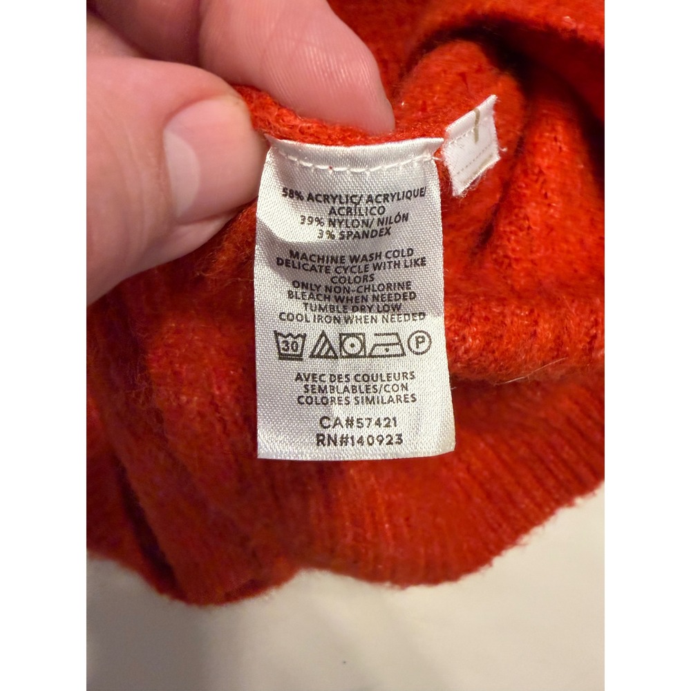Loft Burnt Orange Cowl Neck Sweater Dress Long Sleeve Knit Mini 549190 Mens S - Picture 6 of 7